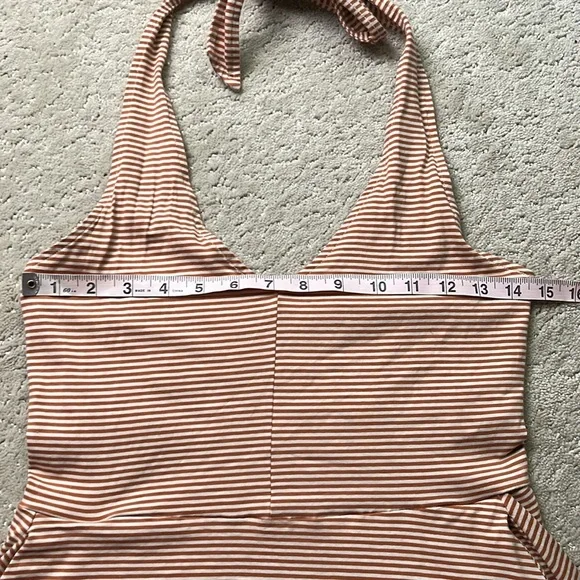 Pact Organic Cotton Shell Stripe Fit & Flare Halter Dress - S - Picture 7 of 12